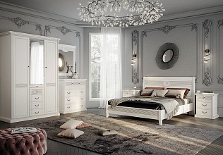 Спальня Изотта 11, тип кровати Корпусные, цвет Белый премиум